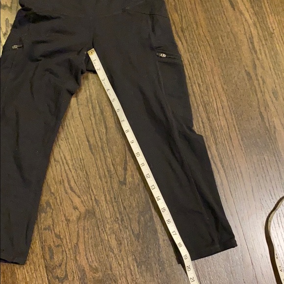 Athleta Black Crop Cropped Leggings Zip Pockets XS - Picture 4 of 9